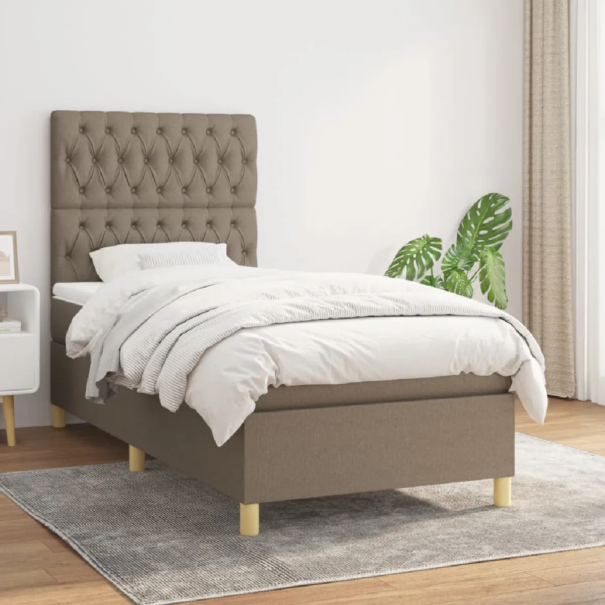 vidaXL Sommier à lattes taupe 90x200 cm
