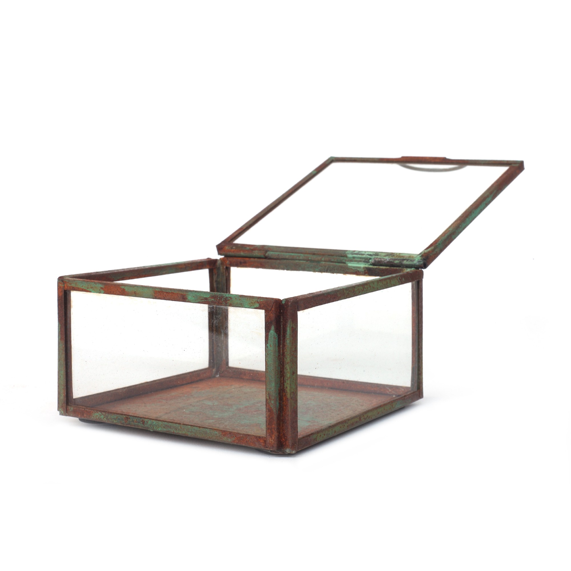 Glasbox, rost, T 8 cm, B 8 cm, H 4,5 cm von fischer's lagerhaus