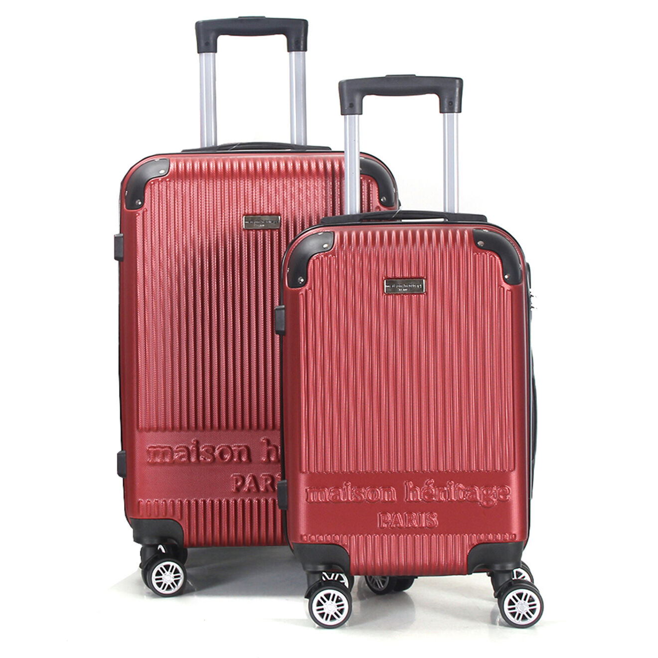 Maison Héritage 2 Valises 4 roues doubles Dauphine 50/70 cm rouge bordeaux