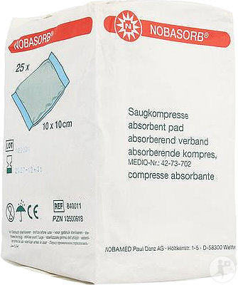 Noba Nobasorb Compresse Absorbant Non Stérile 10x10cm Pièces 25