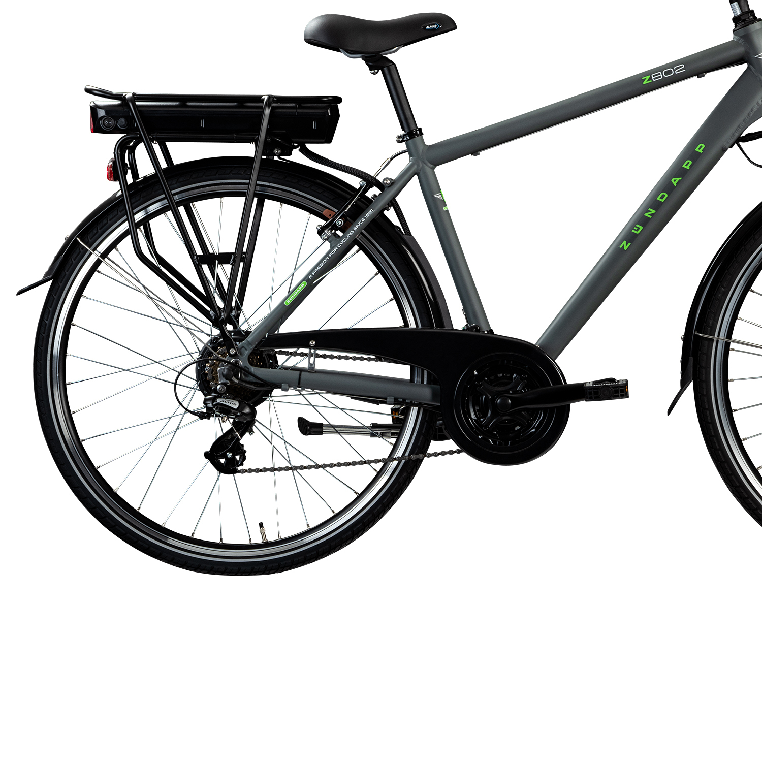 Zündapp Elektro Herren-Trekkingrad Z802 - grau-grün - 48 cm
