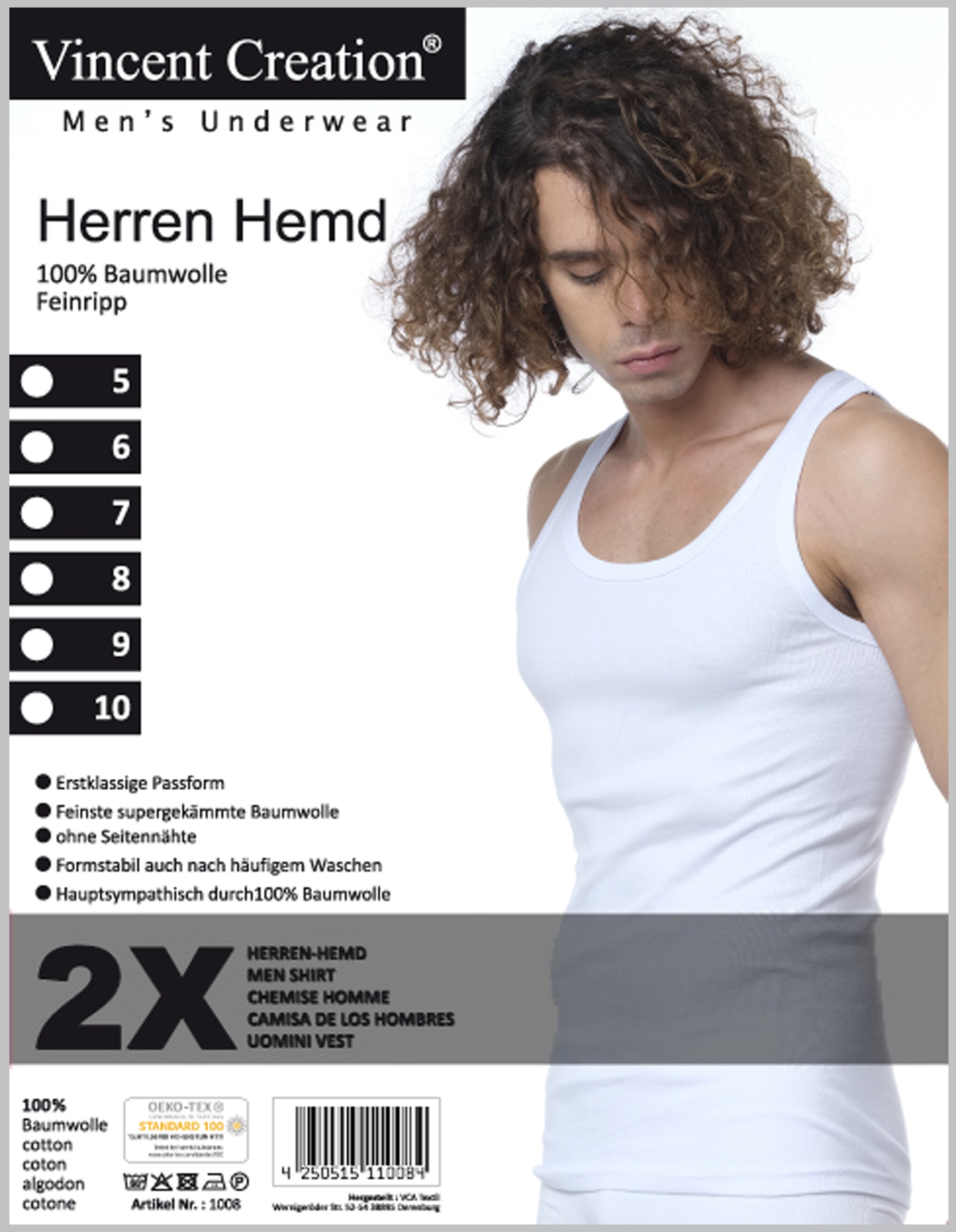Clark Crown® Tank Shirt 4 Stück aus Baumwolle