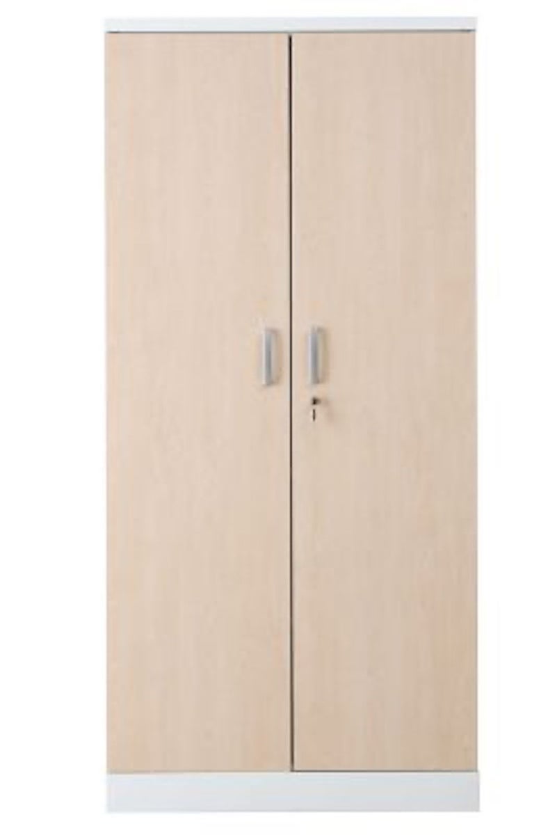 PROREGAL Beetle archiefkast met 4 legplanken, afmetingen (H x B x D): 195 x 92 x 42 cm, wit & esdoorn