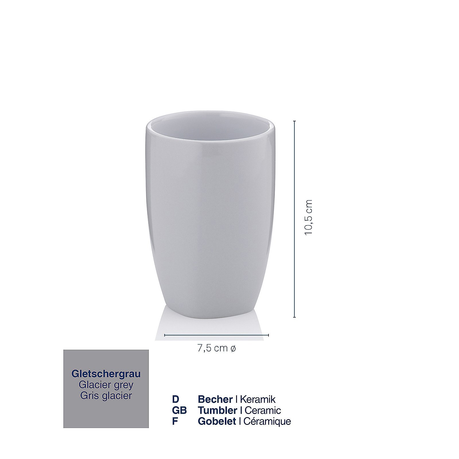 kela Zahnputzbecher LANDARO 10,5 cm Keramik gletschergrau