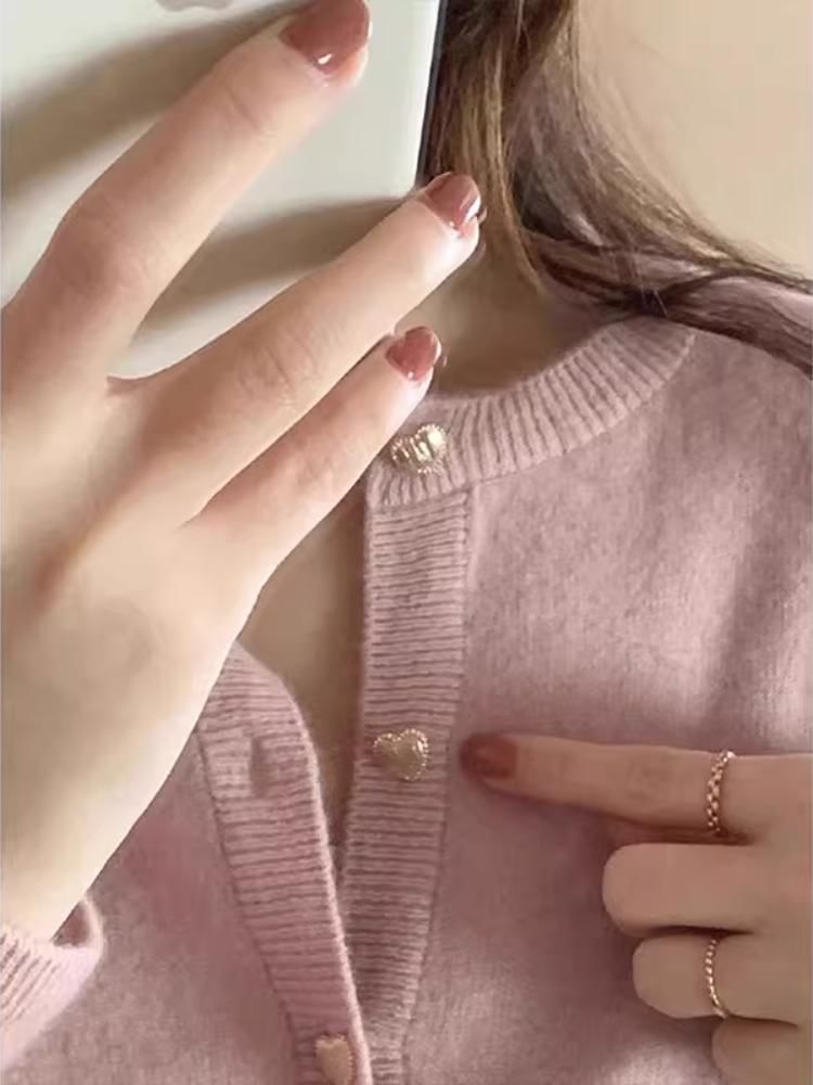 Ukiyo - Effen hartvormig vest met knoopjes