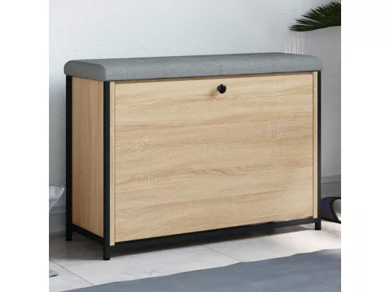 Banc à chaussures tiroir rabattable chêne sonoma 82x32x56 cm