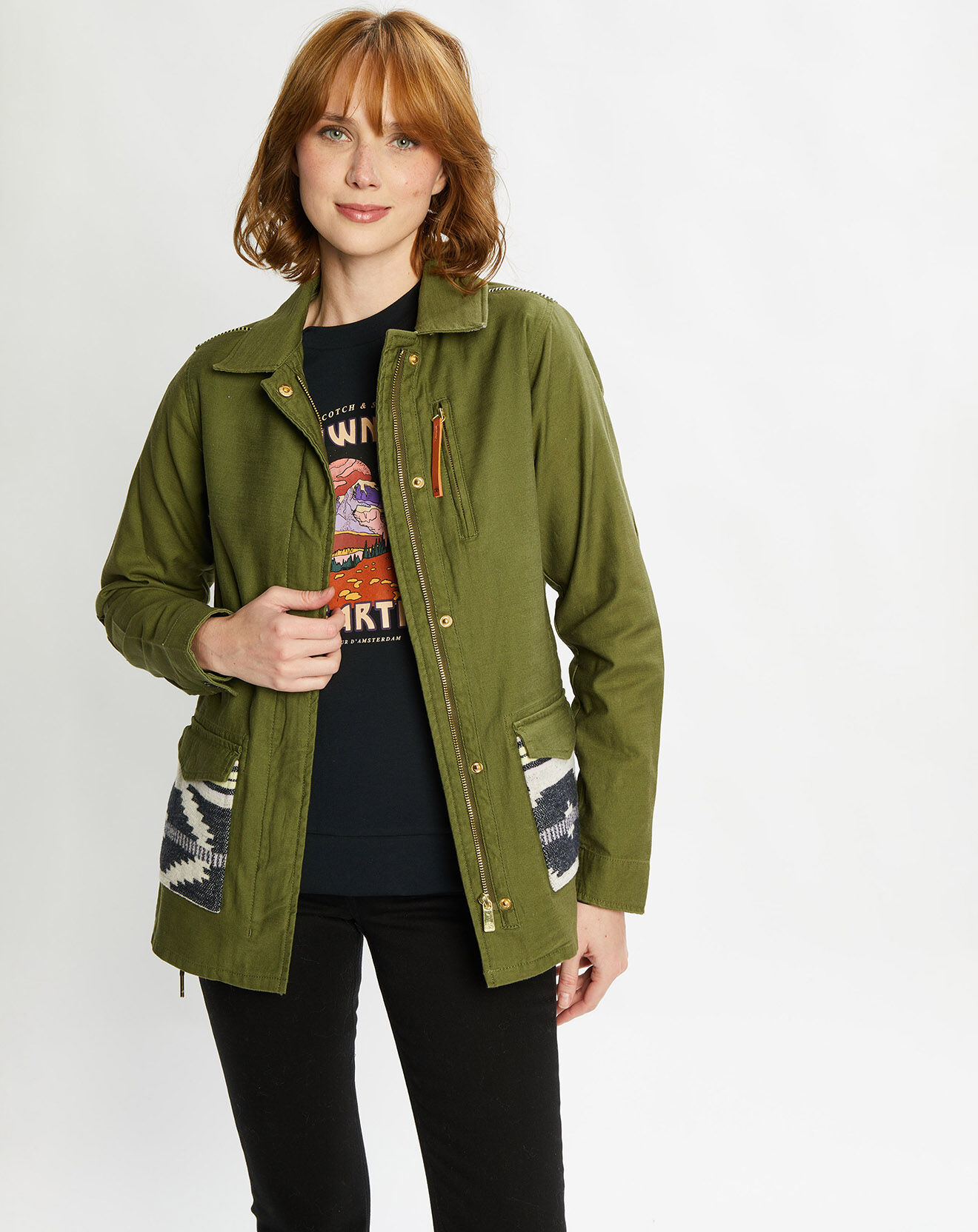 Scotch & Soda Veste droite Militaire kaki