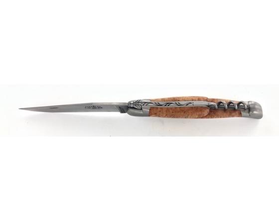 Laguiole Tradition 12 cm - 2 mitres - 2 pièces - Bruyère Couteau de Poche Forge de Laguiole