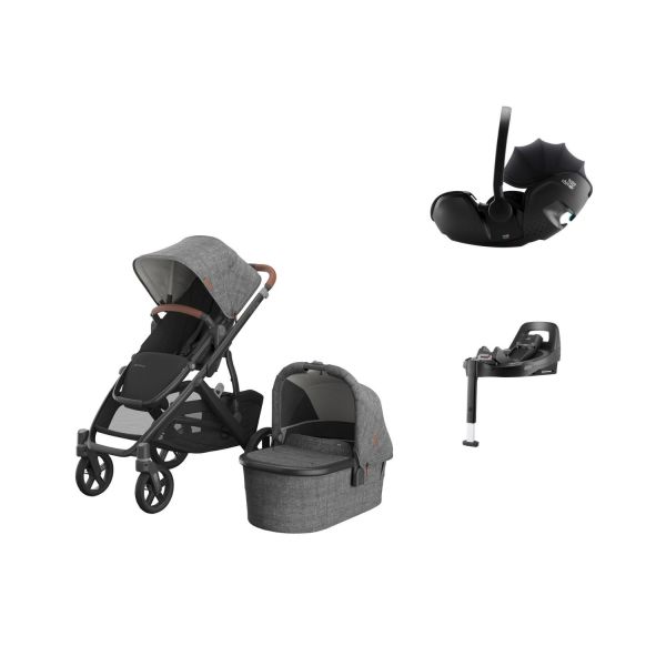 UPPAbaby VISTA V3 Kinderwagen 4-in-1 - Dillan | Britax Römer Baby-Safe Pro Autostoeltje | Britax Römer Vario Base 5Z