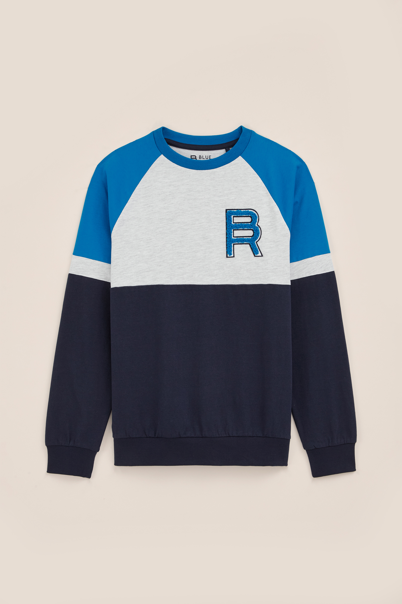 Jongens T-shirt met colourblock Blue Ridge Blauw