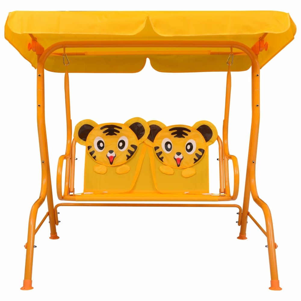 Balancelle pour enfants jaune 115x75x110 cm tissu