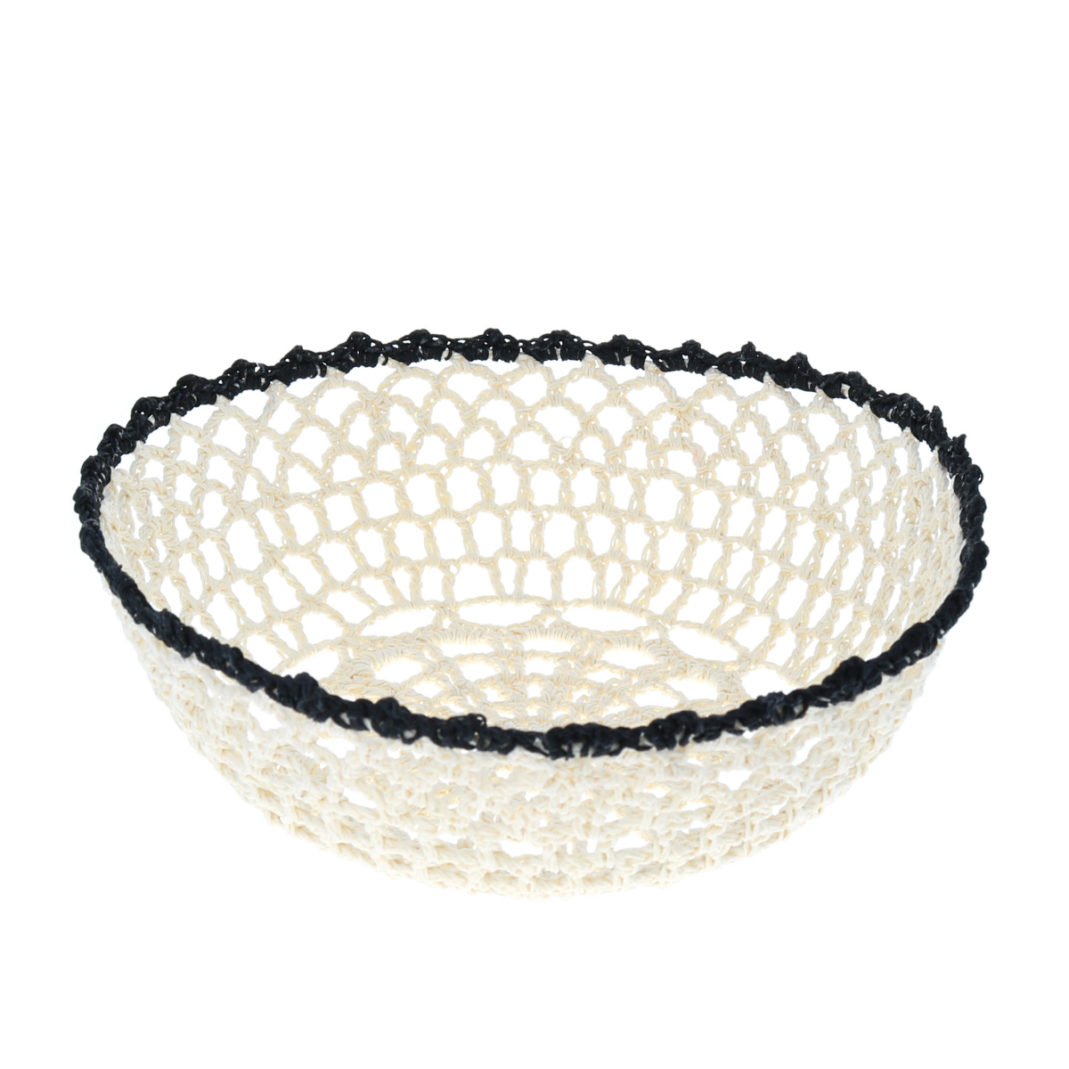 Panier médium rond bord noir Atelier jasmin