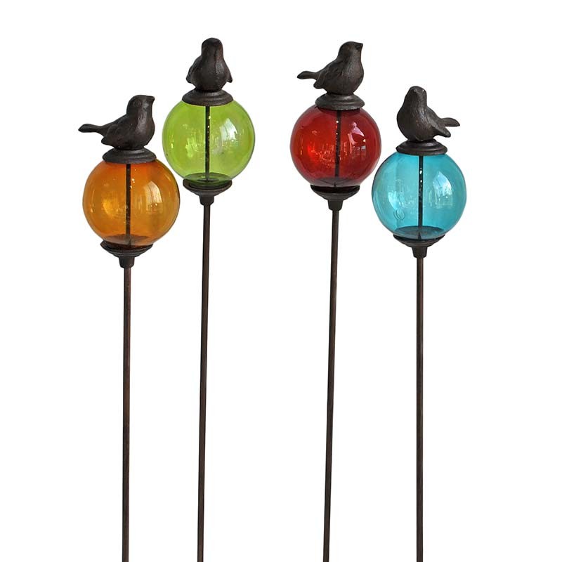 Tuteur boule oiseau vert 10x117cm