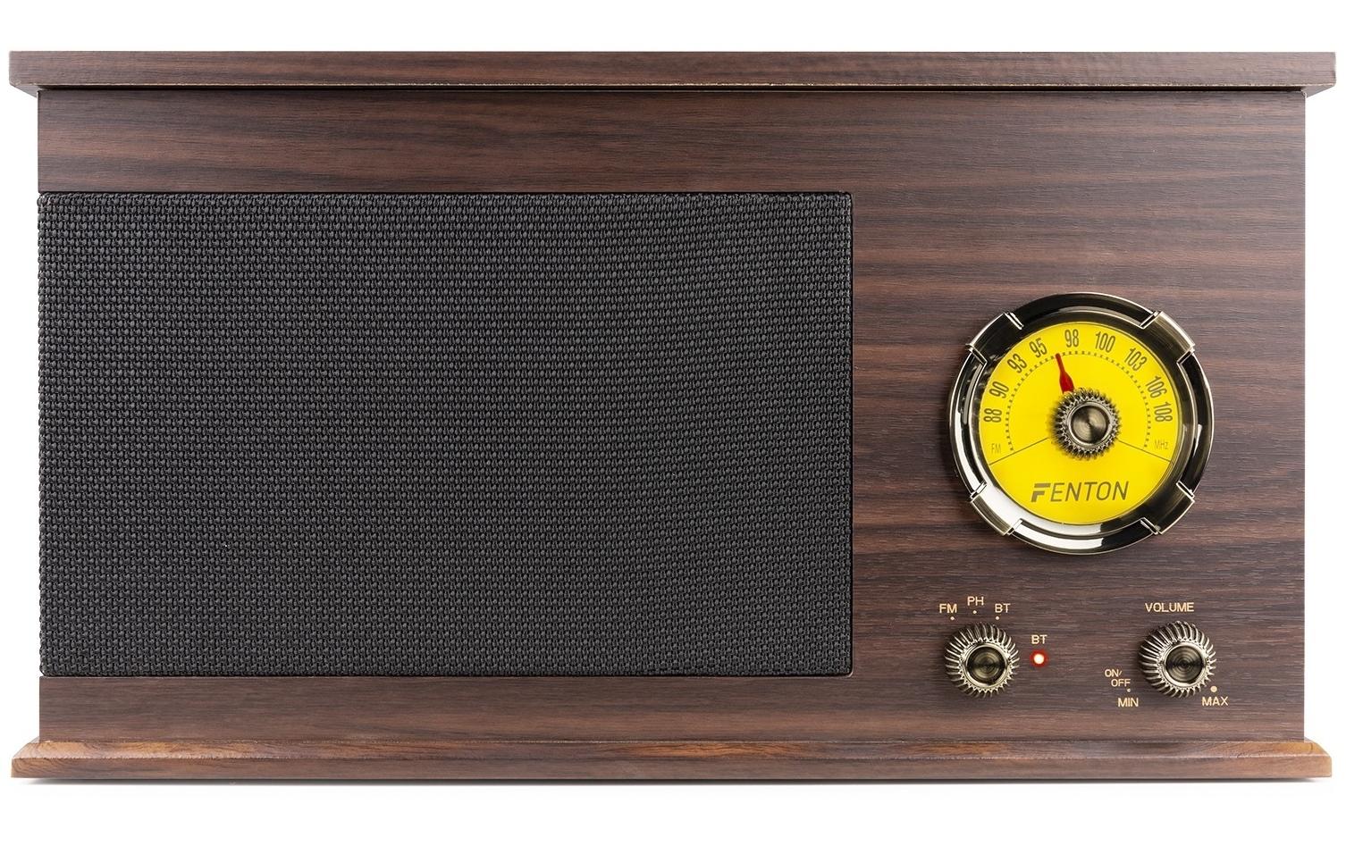 Plattenspieler mit Bluetooth RP173 DunkelbraunPlattenspieler im Retrostil mit Bluetooth, FM-Radio und Umwandlungsmöglichkeit für Schallplatten