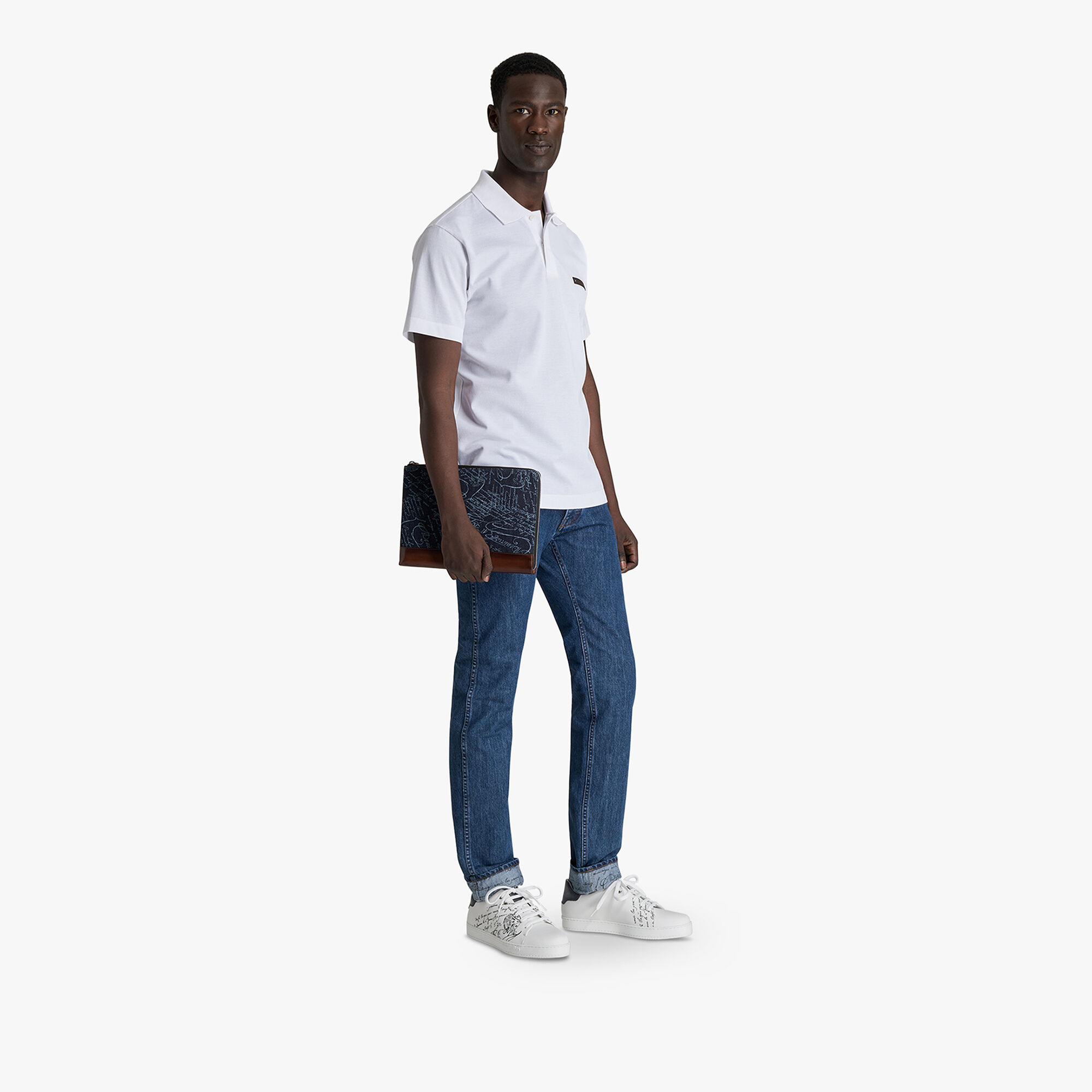Polo Pique Avec Detail En Cuir