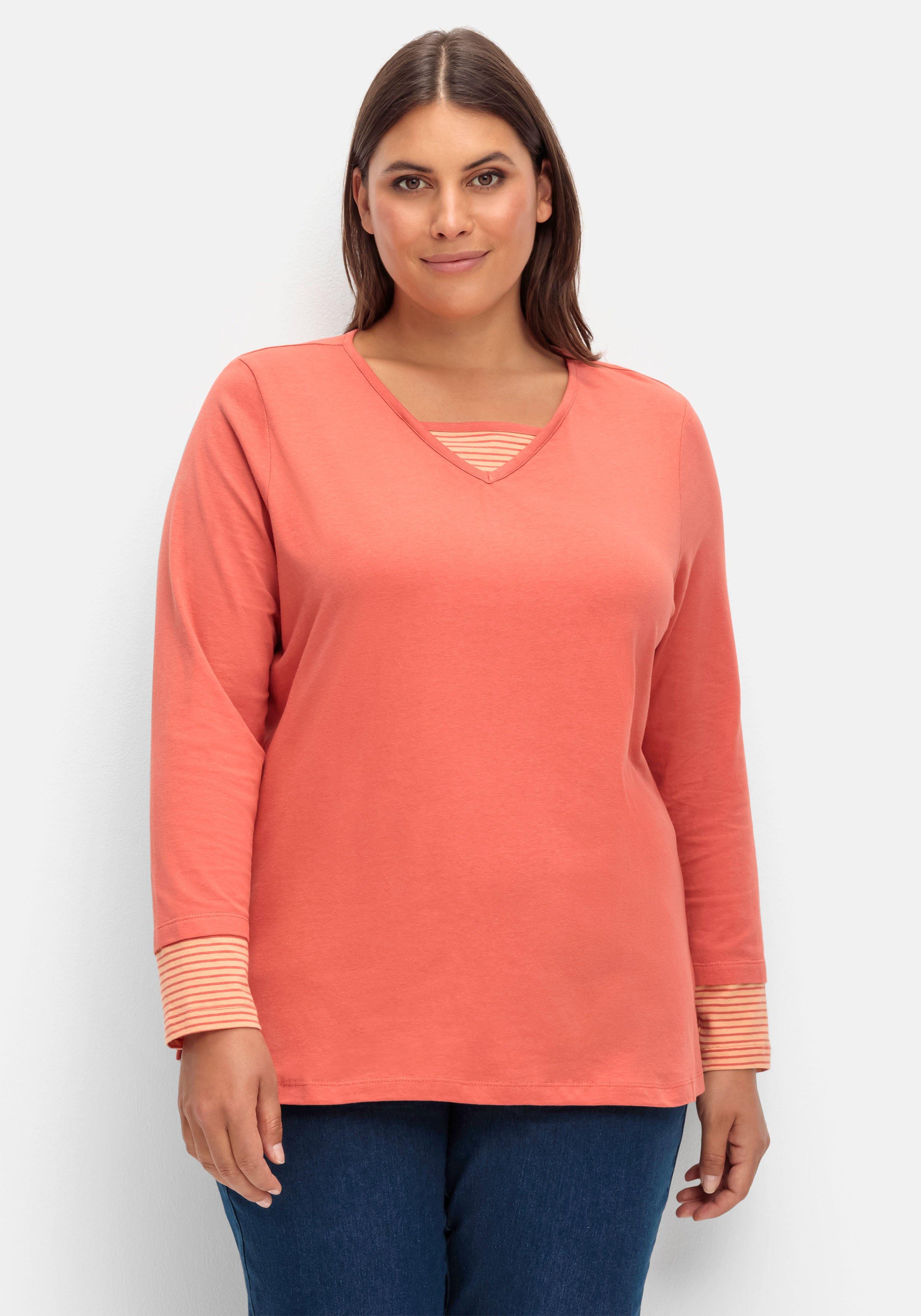 Shirt mit Streifendetails, im Layerlook