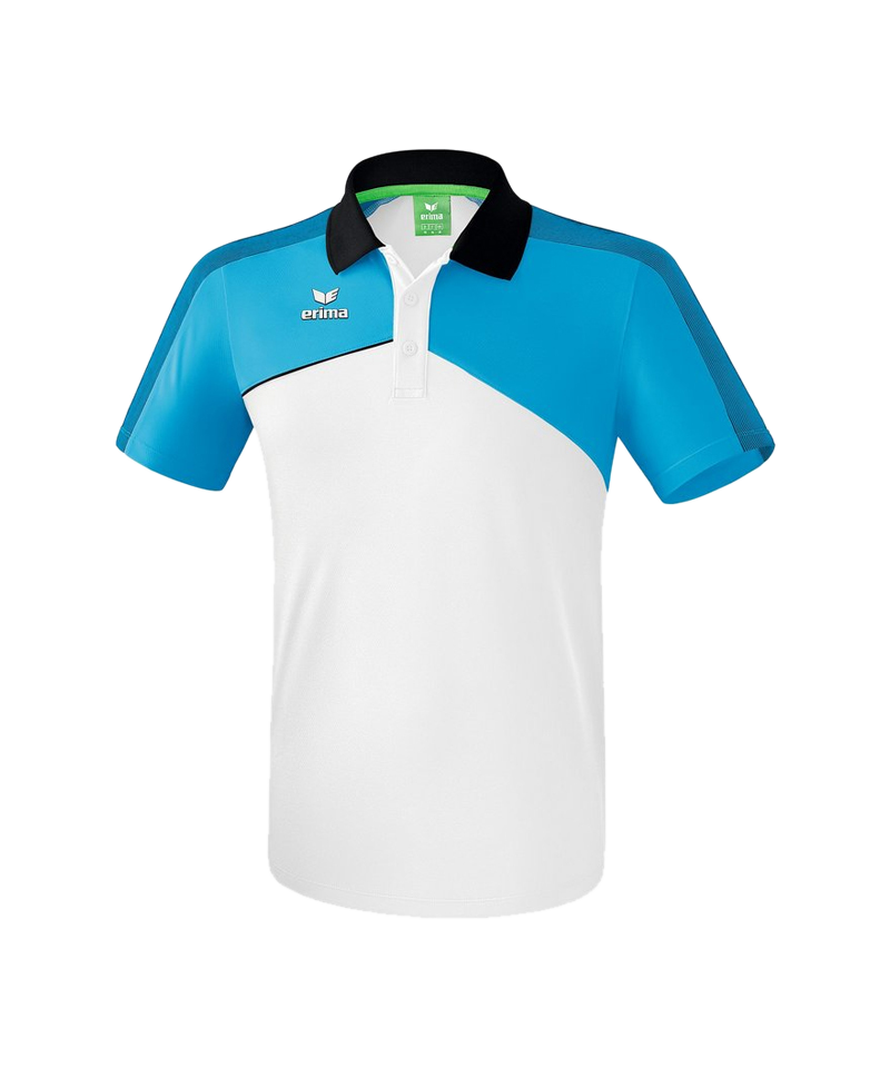 Erima Premium One 2.0 Poloshirt Hellblau Weiss