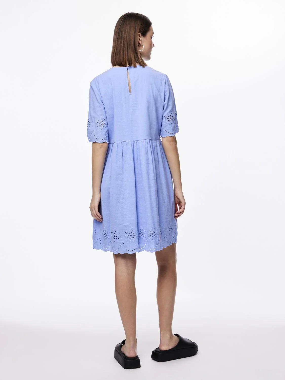 Pieces Pcalmina 2/4 Embroidery Dress 4486682 hydrangea