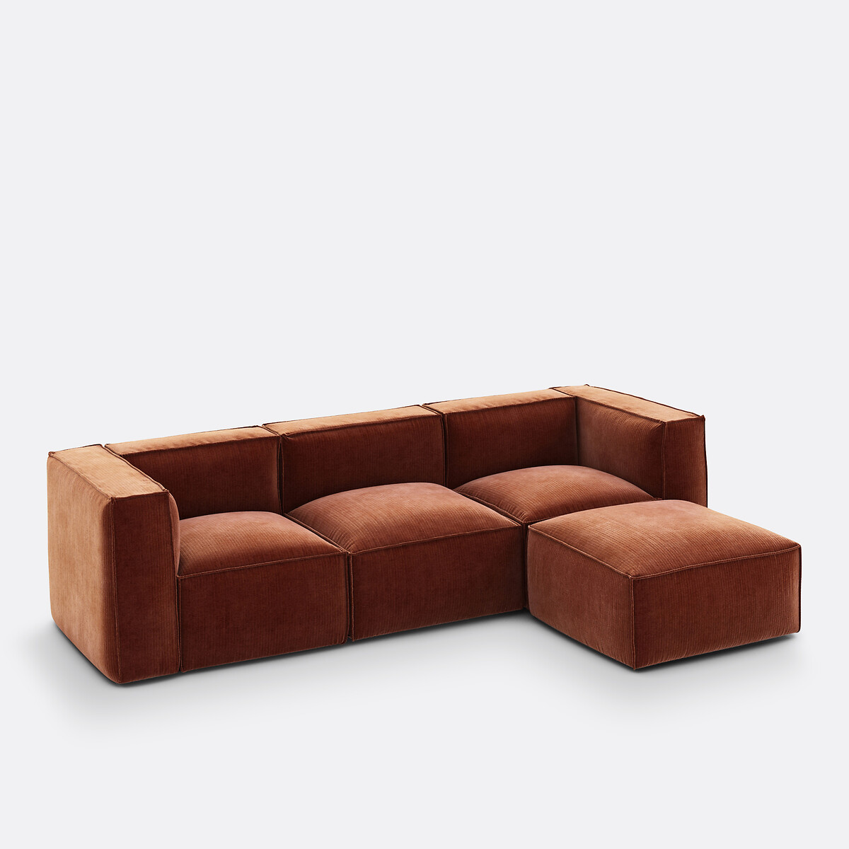 LA REDOUTE INTERIORS<br>Poltrona modular em madeira vintage com rodas caneladas, Seven