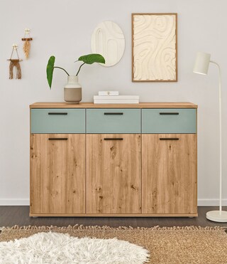 Schlafzimmer Kommode Savina 135 x 91 cm braun/ grün