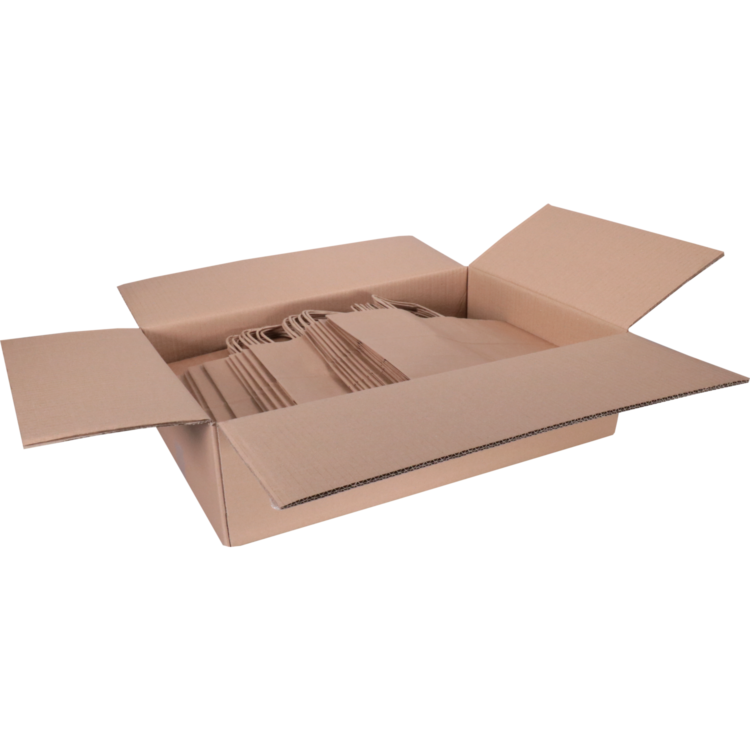 Tas, Kraftpapier, gedraaid papieren koord, 35x 14x26cm, draagtas, bruin