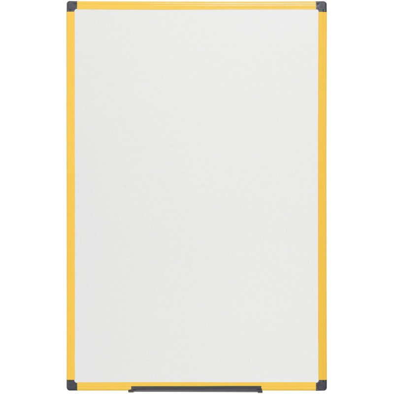 Tableau blanc acier émaillé cadre jaune 180 x 120 cm Ultrabrite Bi-Office