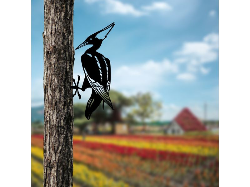 Wallxpert Gartenstecker Vogel auf Zweig 22 x 40 cm Gartendekoration