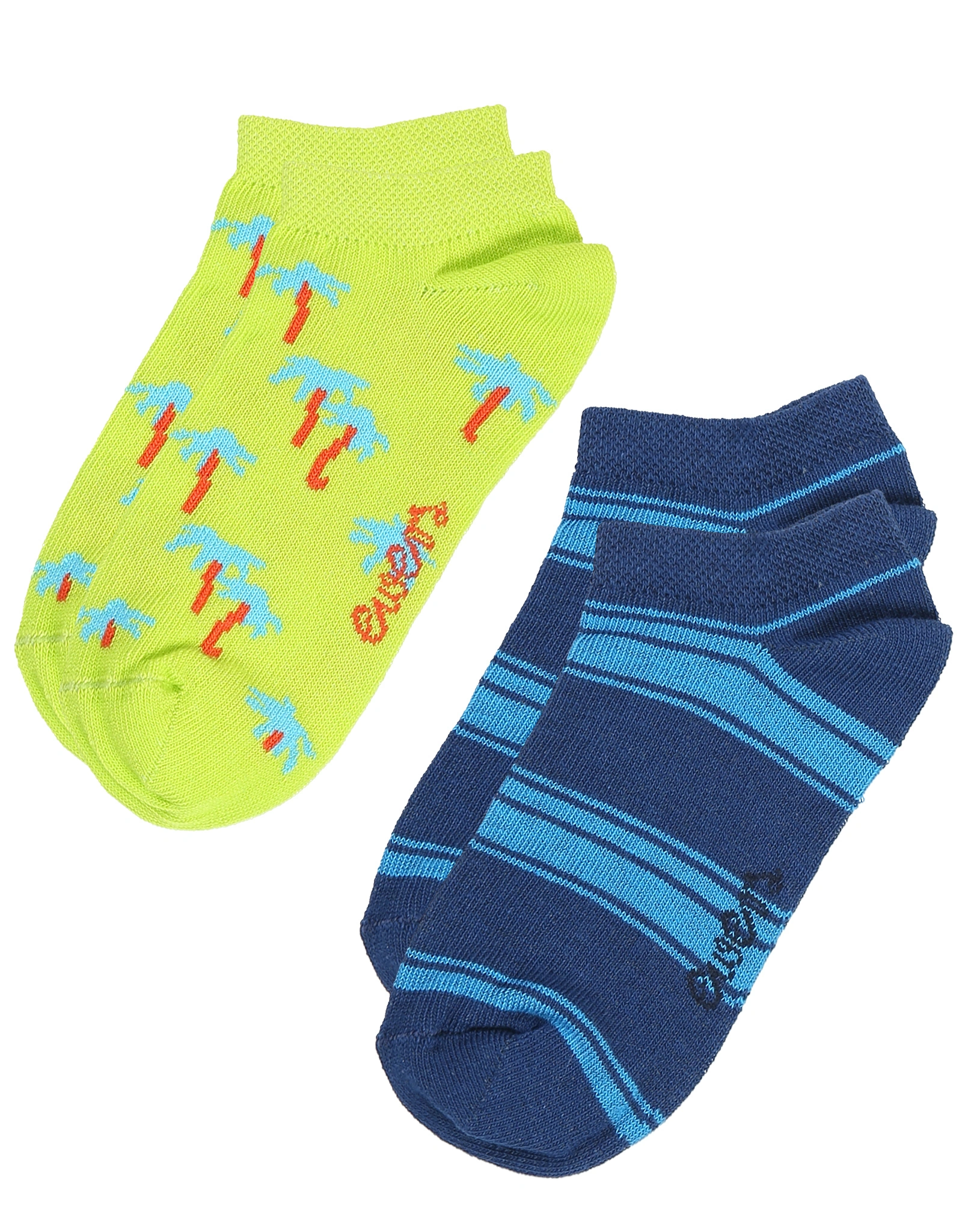 Sneakersocken PALME/RINGEL 6er Pack in blau/grün