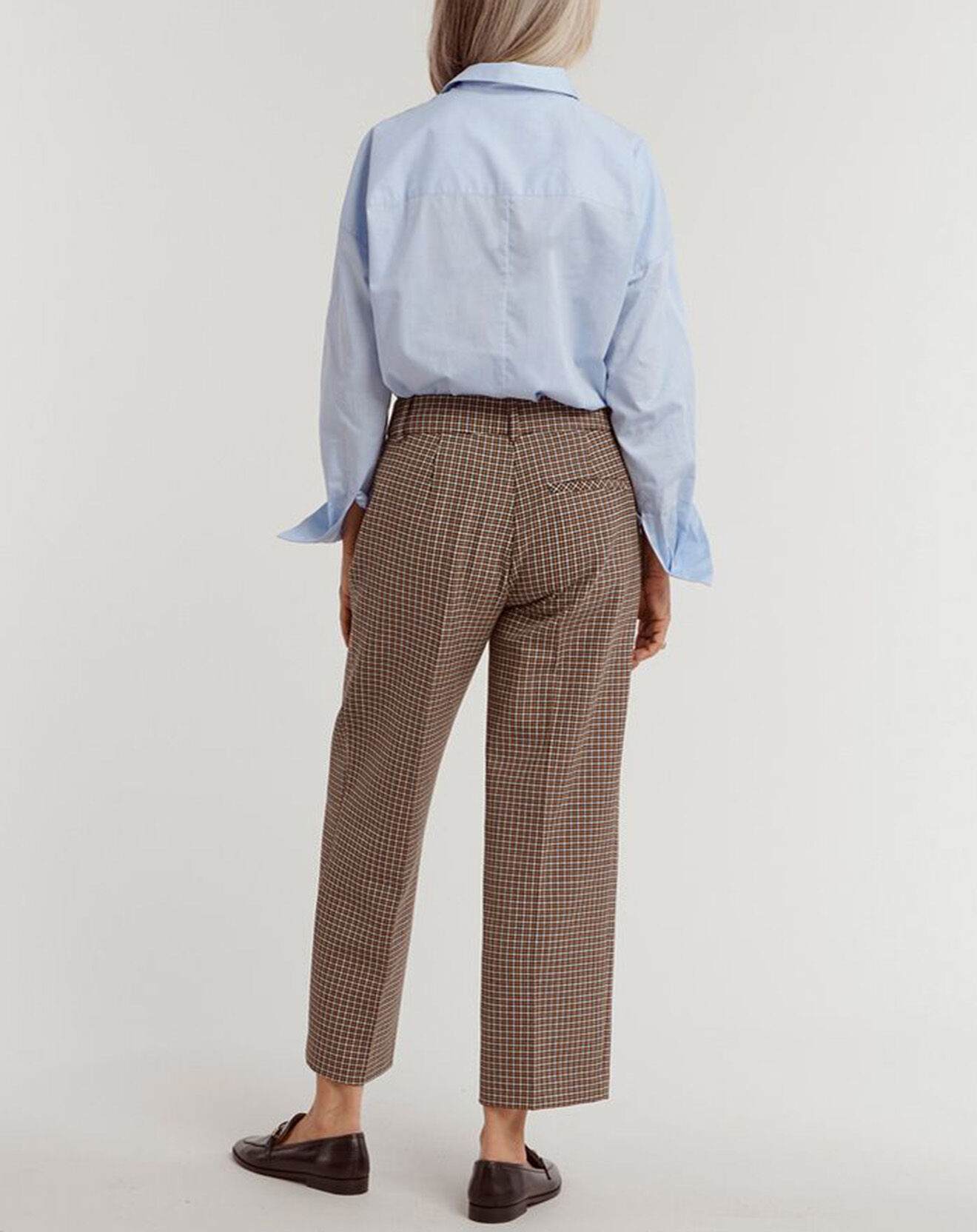 Devernois Pantalon Palibrit 7/8 ème à carreaux marron