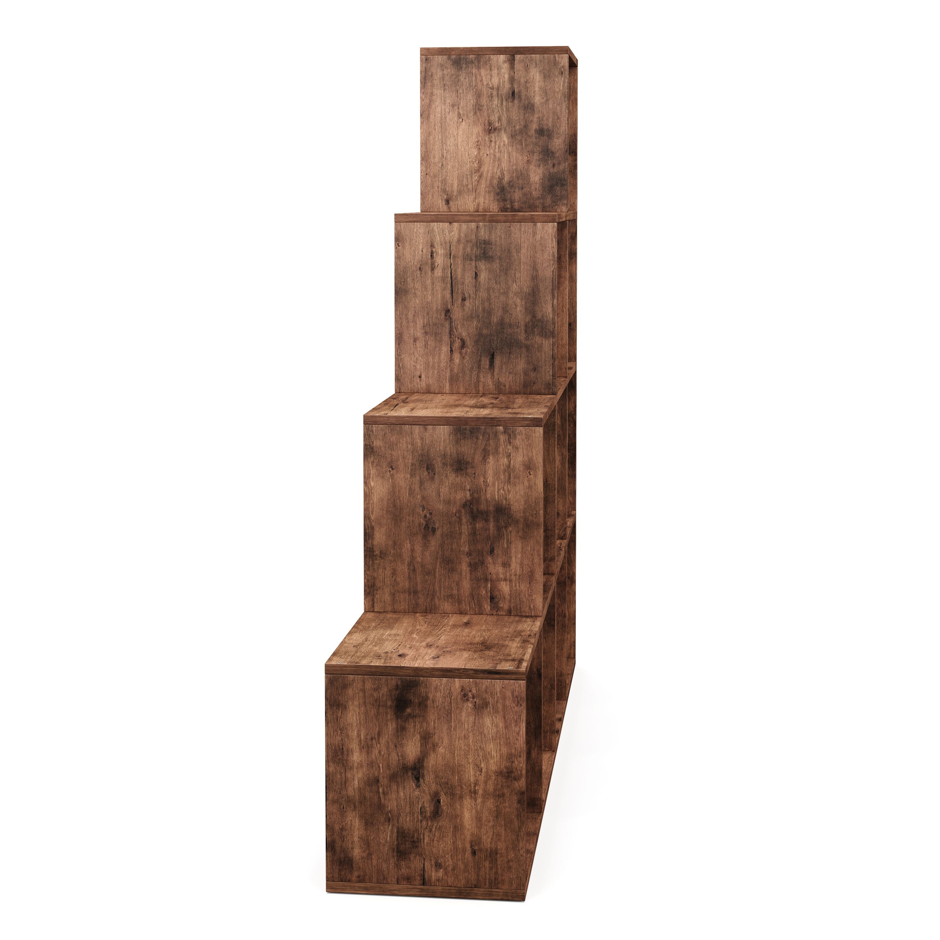 Treppenregal Raumteiler Vintage BONITA 10 Fächer 130 x 130 cm