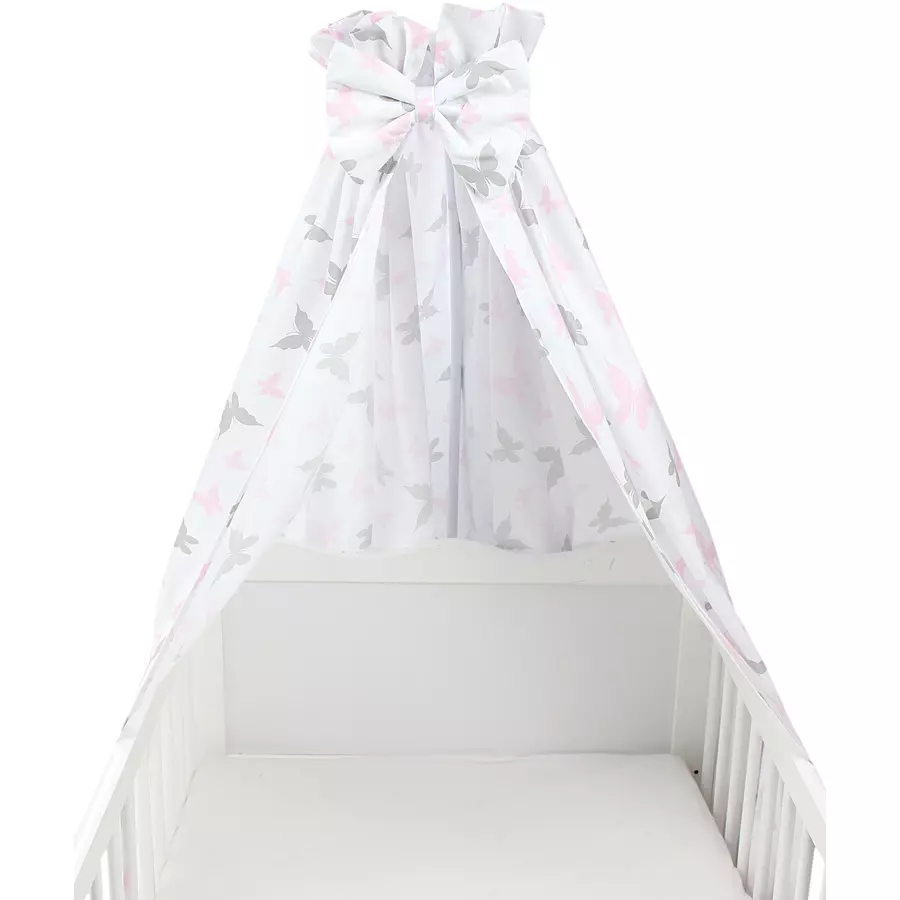 TupTam Babybett Himmel mit Schleifchen rosagrau