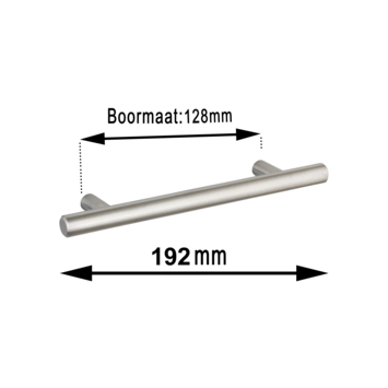Greep Theo rvs 192mm