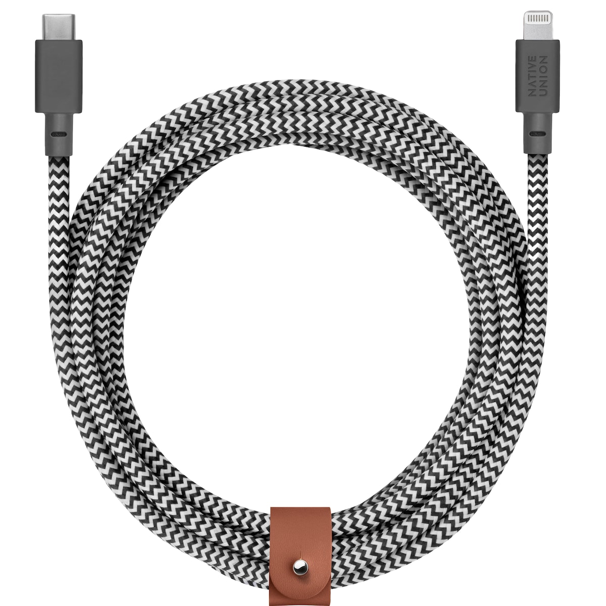 Native Union Belt XL USB-C til Lightning kabel (sebra)