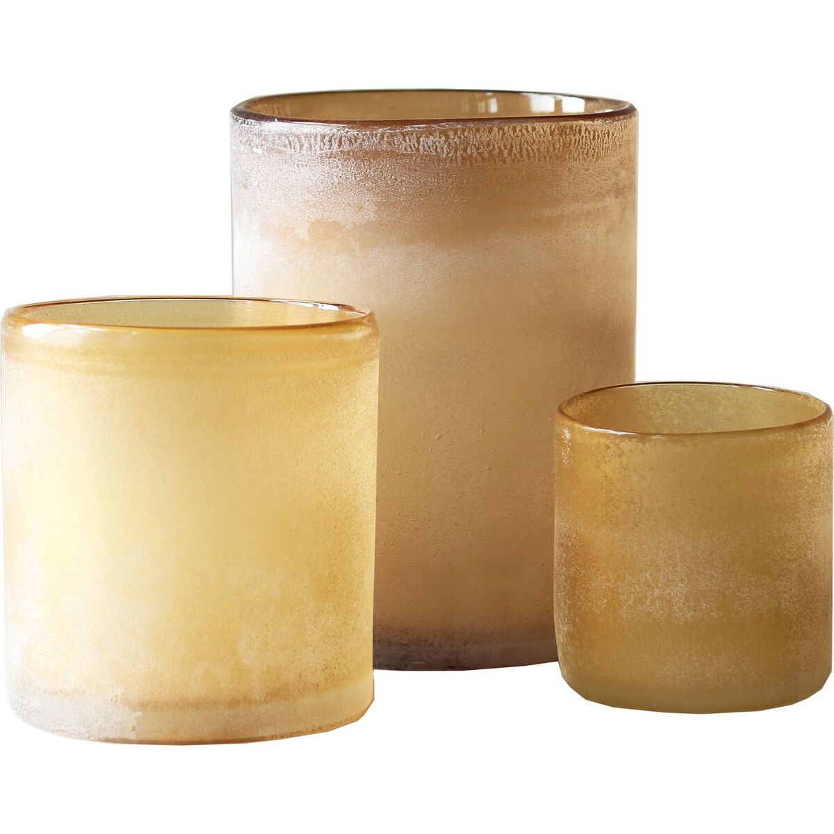 Frost telysholder, 3 stk, amber