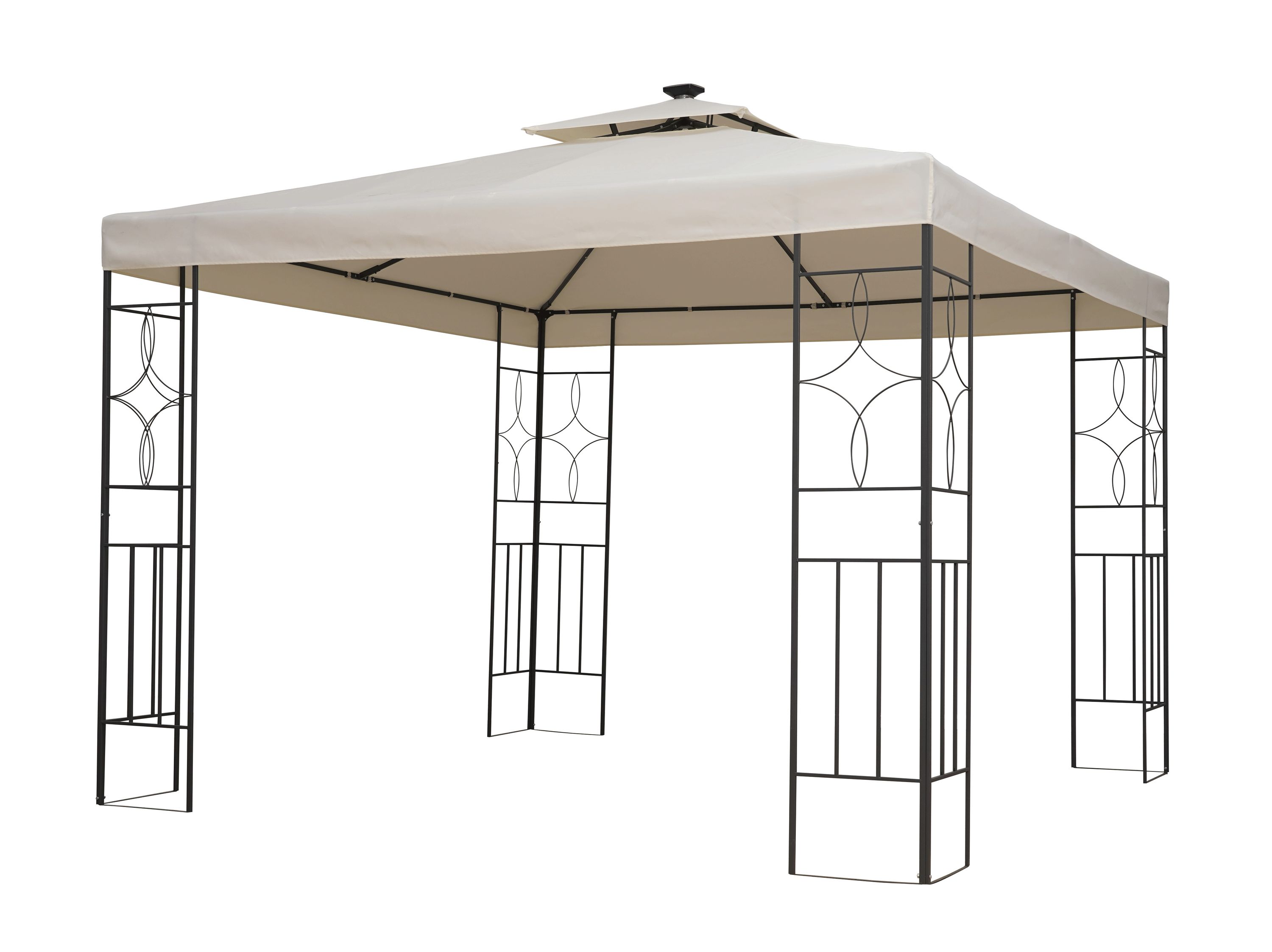 Gartenpavillon LED SUNSET 3 x 3 m beige
