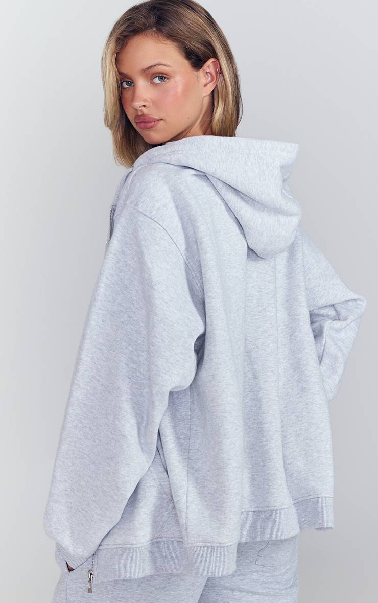 Gris Cendré Sweat À Casynthétiqueche Zippé Intégral