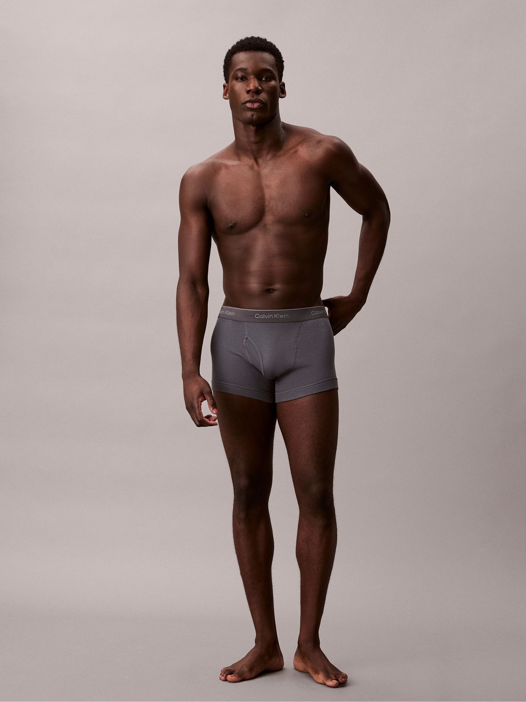 Zwart/rood/grijs - Calvin Klein Cotton Jersey 3 Pack Boxer Trunks
