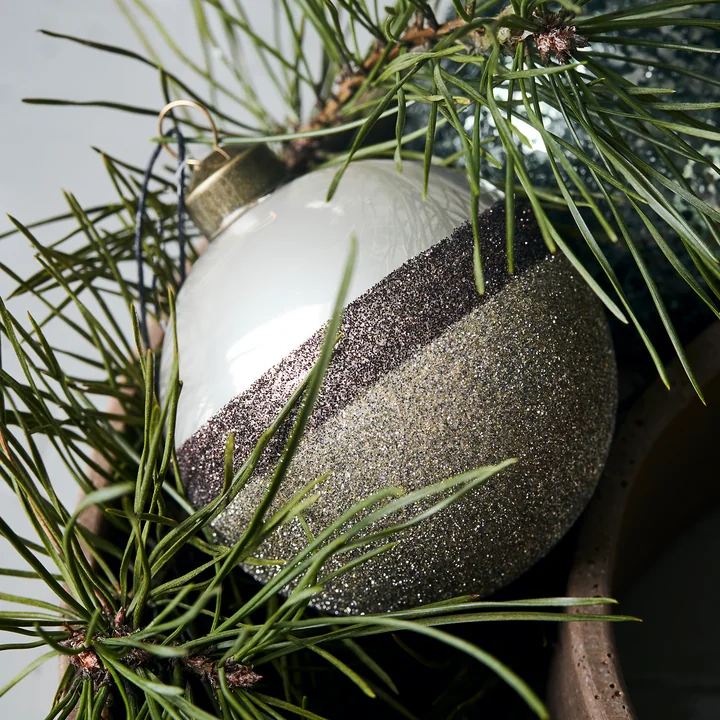 House Doctor - Stripe Christbaumkugel, Ø 8 cm, grün