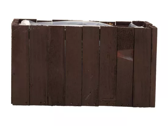 Panier carré en bois marron 18.5x10.5x10h