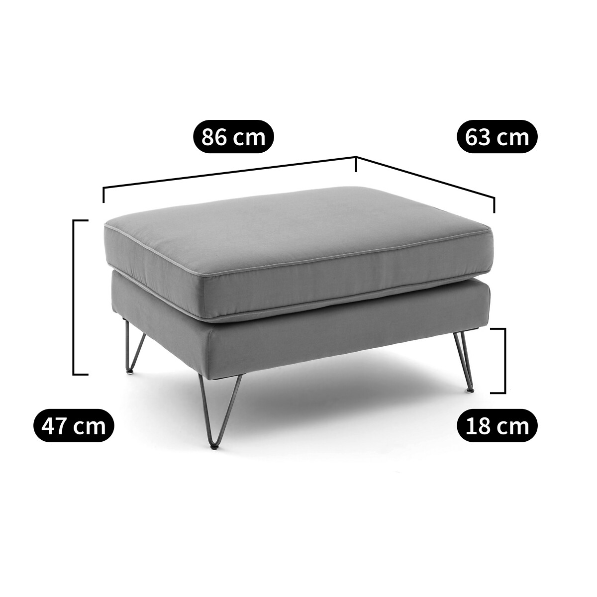 LA REDOUTE INTERIORS<br>Puffe em veludo, Topim