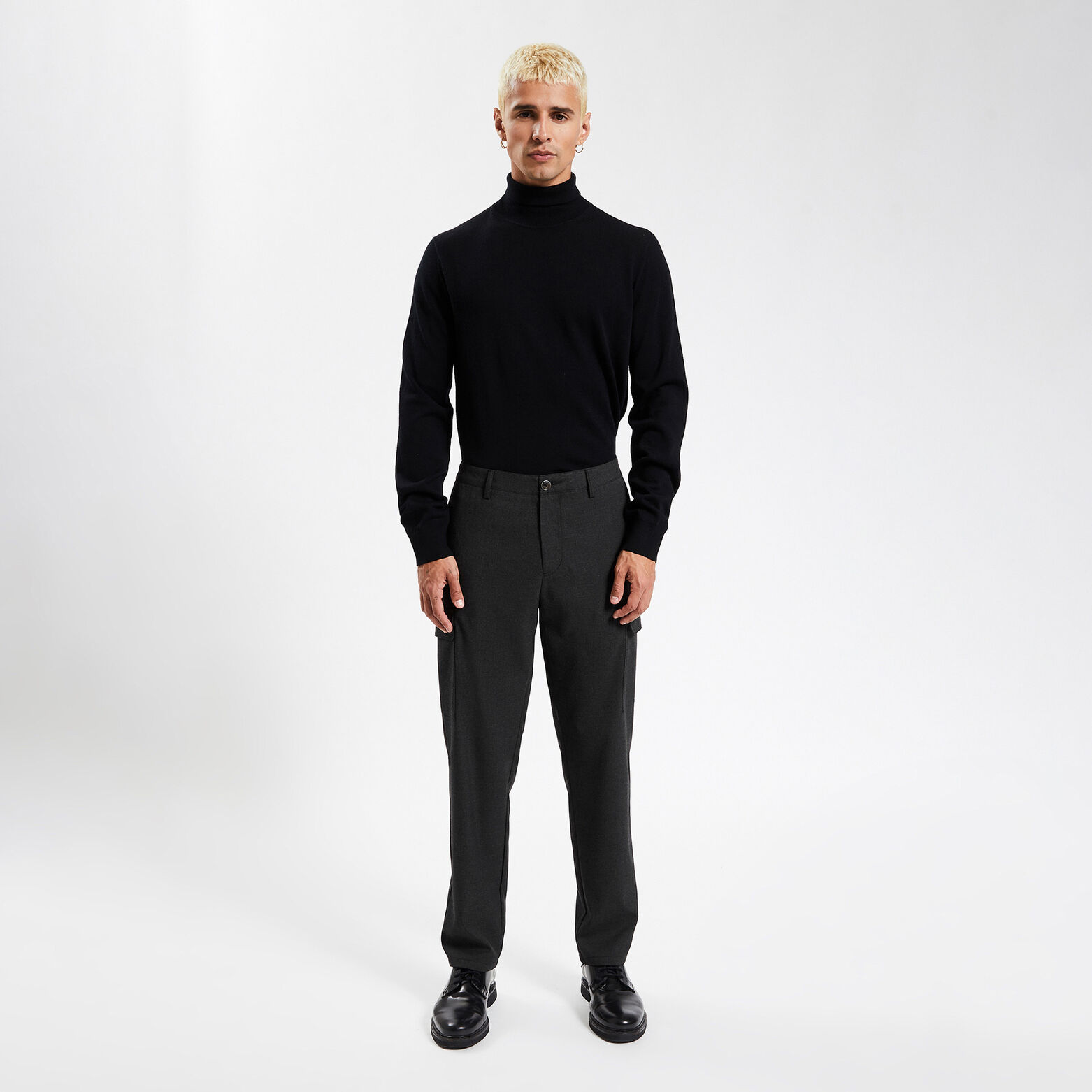 Pantalon cargo polyester recyclé Gris moyen