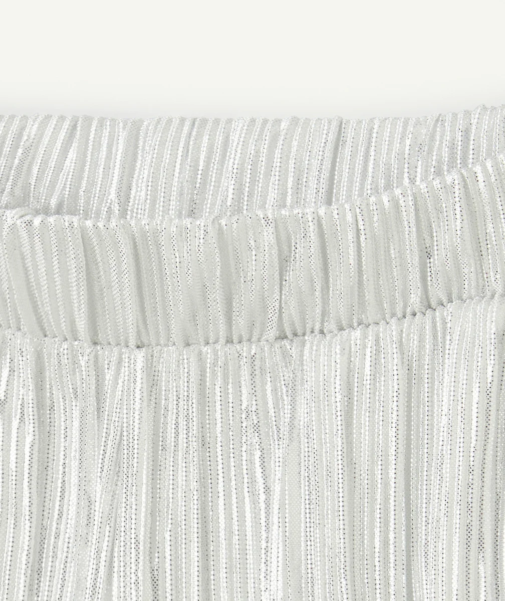 PANTALON LARGE FILLE IRISÉ COULEUR ARGENTÉE