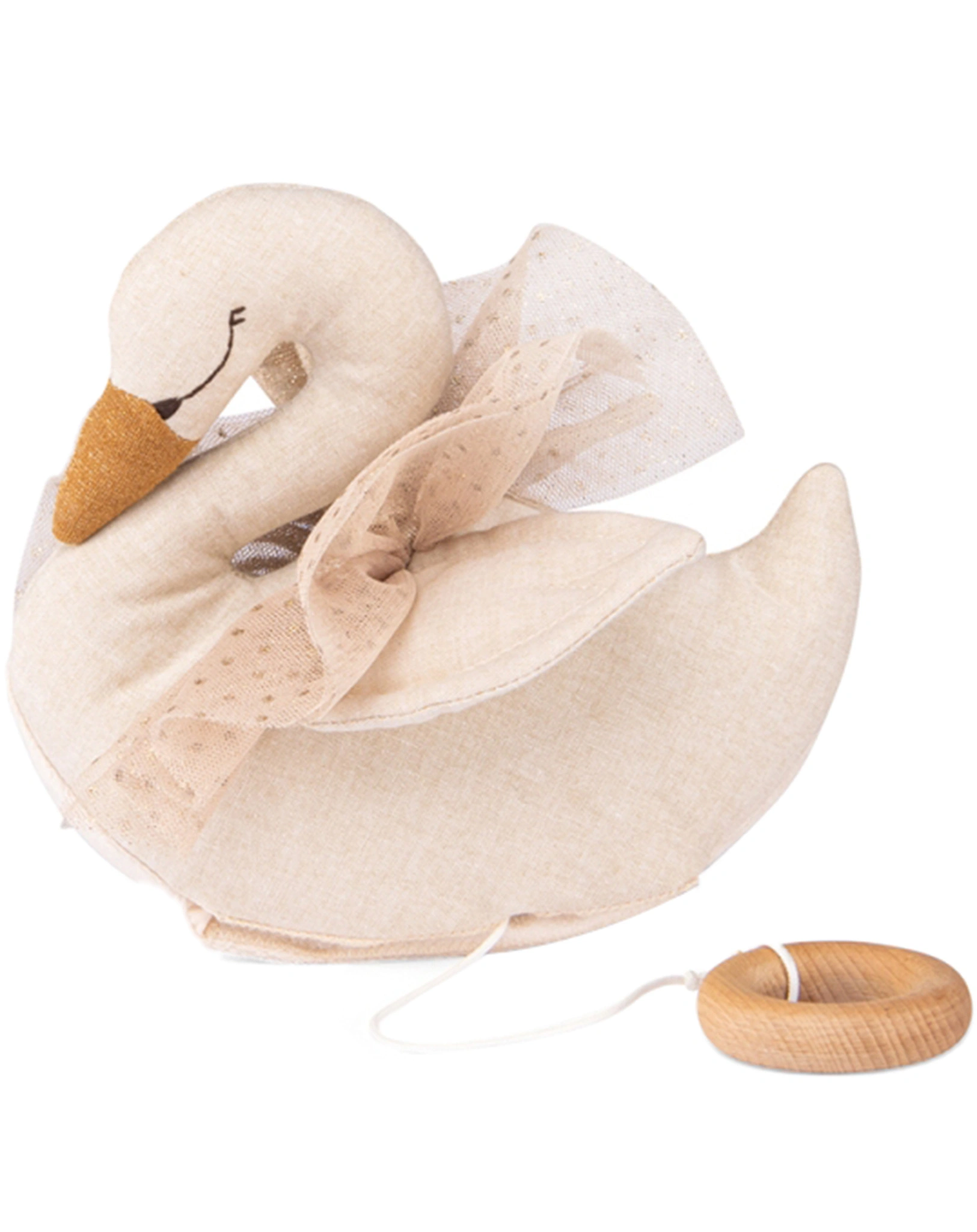 Spieluhr SCHWAN in bisquit