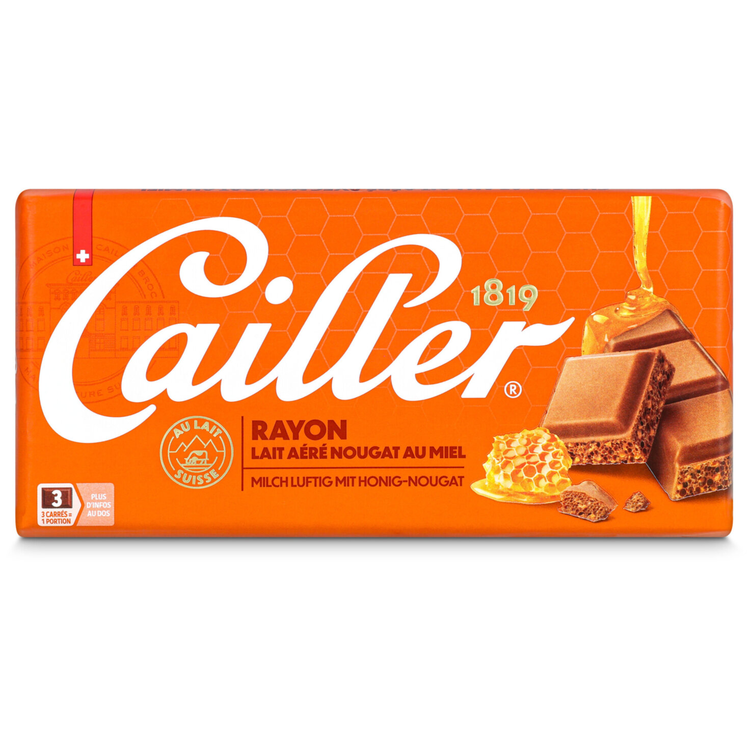 Cailler Rayon Tafelschokolade Luftige Milchschokolade mit Honig-Nougat