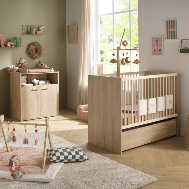 Chambre Duo Lit transformable 60x120 + Commode + Kit ADELE - SAUTHON