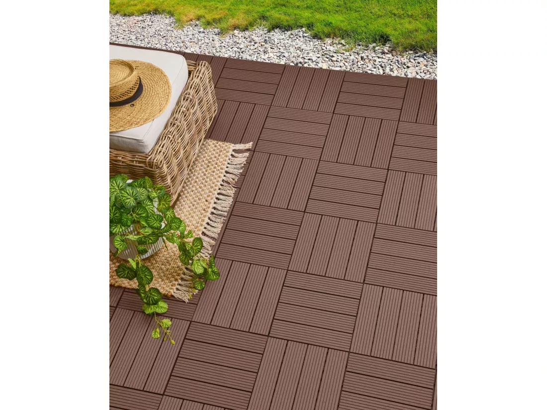 Caillebotis ATELETA Composite bois-plastique (WPC) Marron