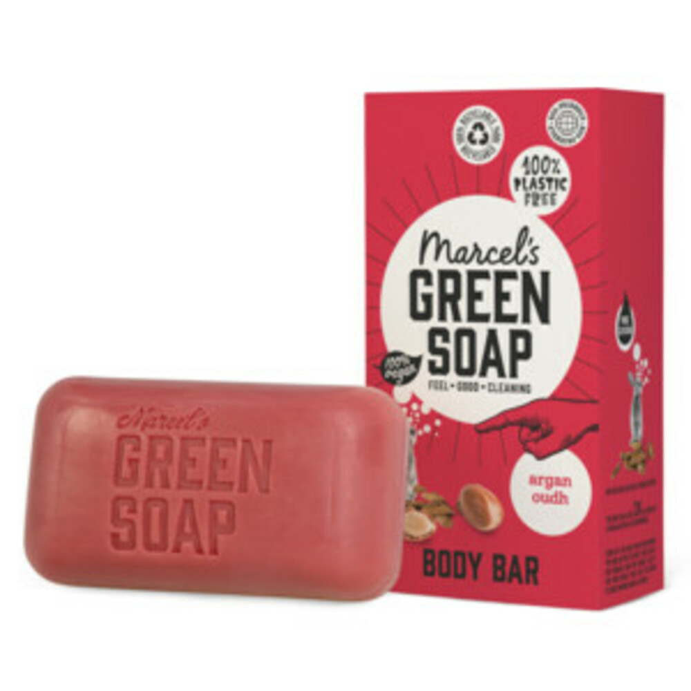 6x Marcel's Green Soap Showerbar Argan & Oudh150 gr