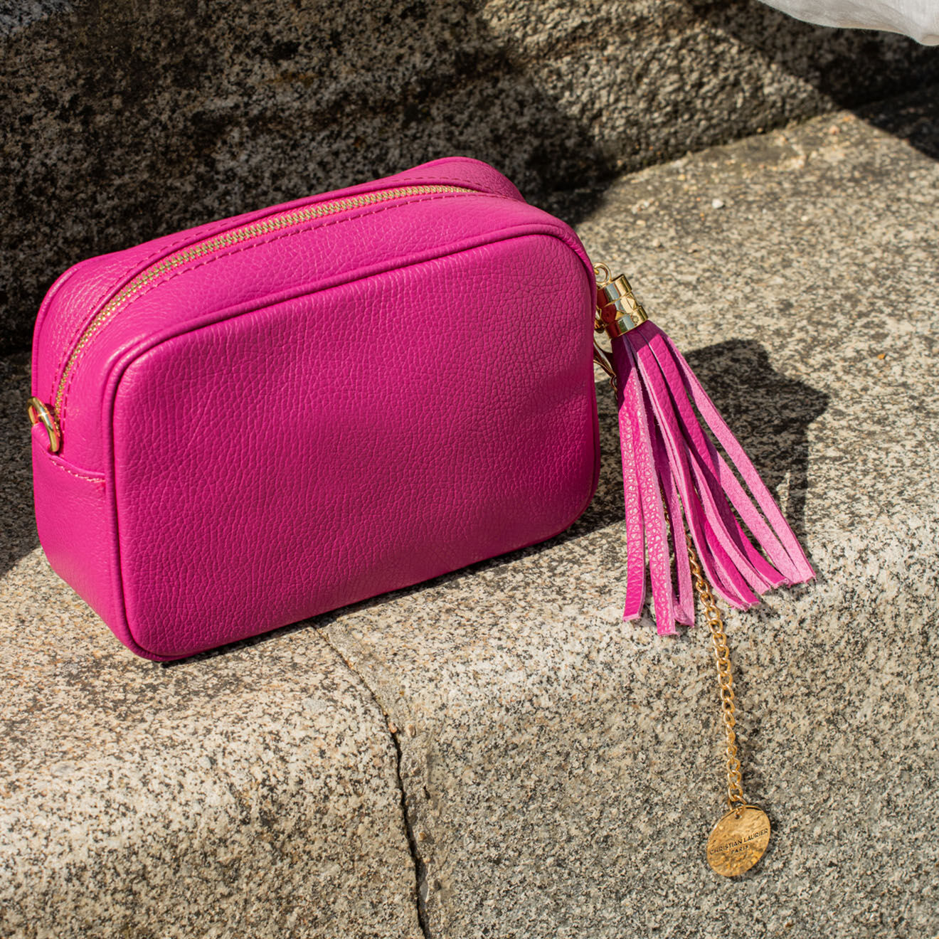 Christian Laurier Sac bandoulière en Cuir Joy fushia - 21x14x6 cm