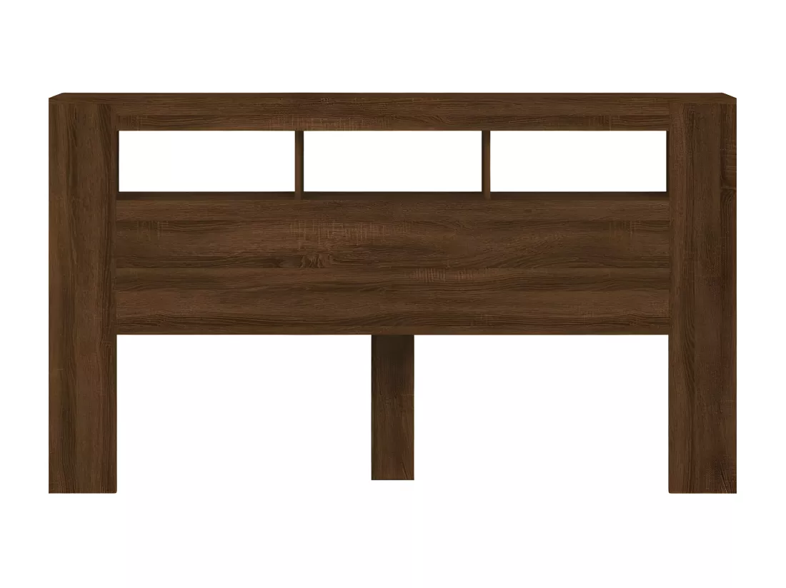 Tête de lit à LED chêne marron 180x18,5x103,5cm bois ingénierie
