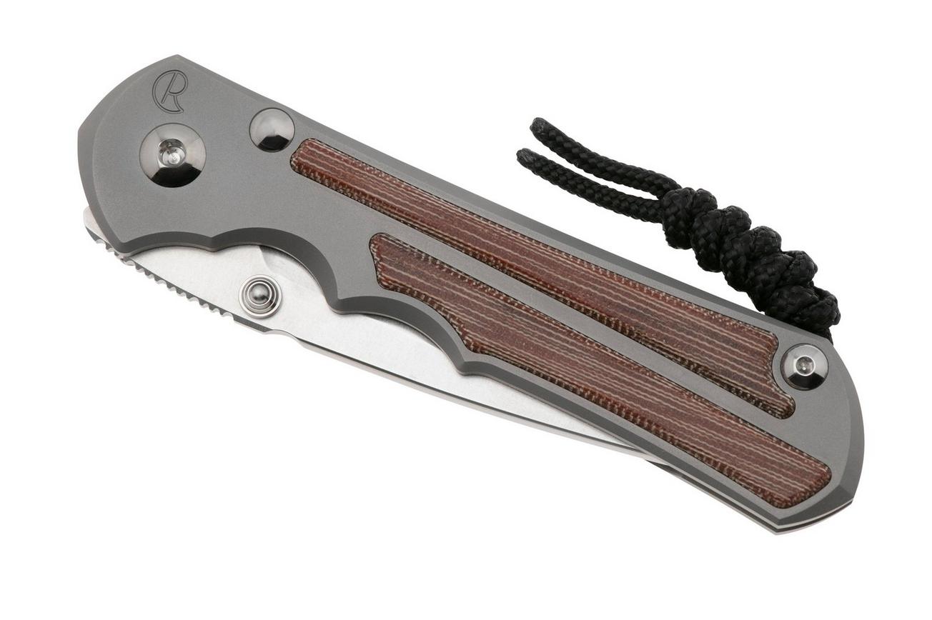 Chris Reeve Large Inkosi LIN-1118 Glass Blasted Natural Canvas Micarta Inlay Drop Point, zakmes
